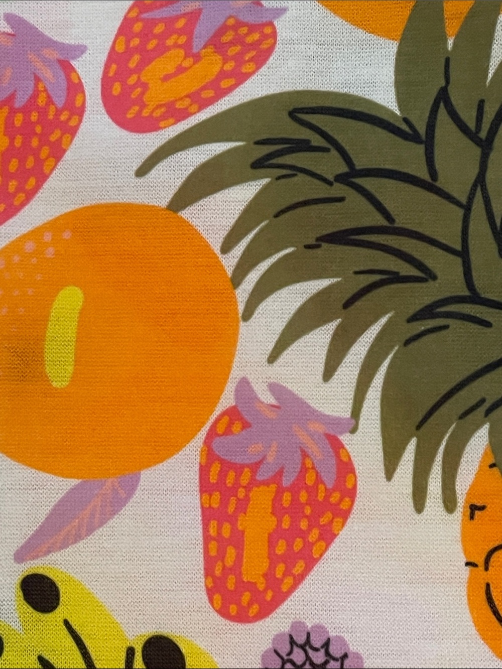 Cat & Jack Pastel Fruit Print Nightgown - Yellow Pink Peach SZ L 10-12 - Picture 3 of 3